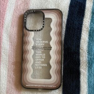 13 Pro Max Casetify Wavy Brown and Cream Phone Case